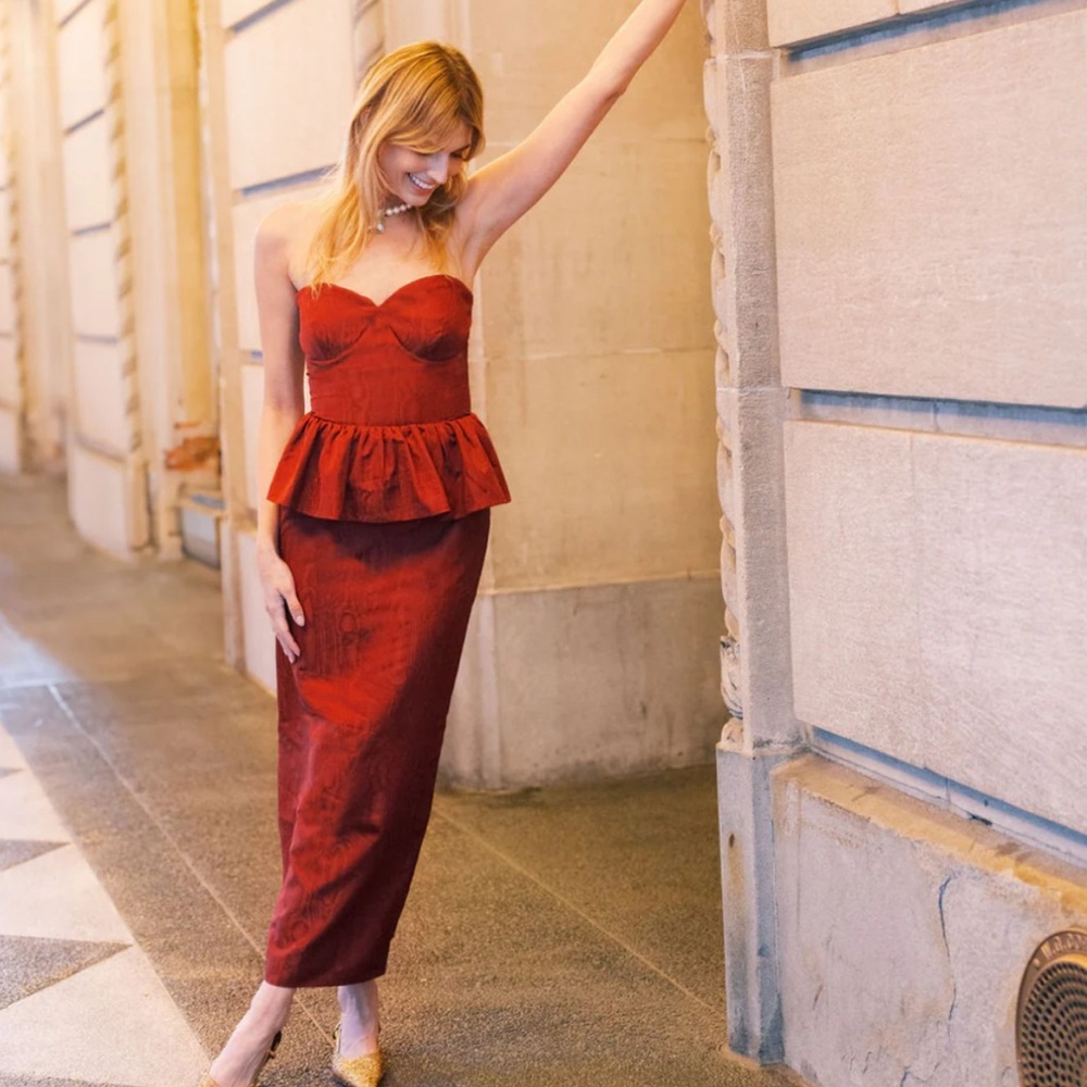 MASON'S DAUGHTER Tilly Dress Strapless Straight Long Skirt XS